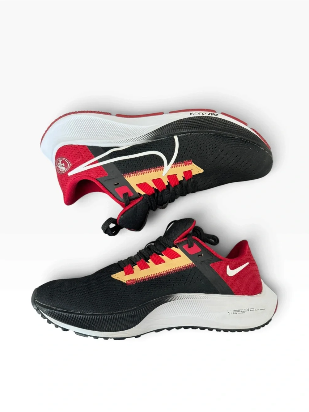 Nike Air Zoom Pegasus 38 49ers Sz 7/ 8.5 WM’s Red Gold Sneakers San Francisco